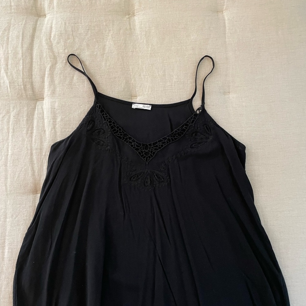 Zara Black Asymmetrical Camisole Top